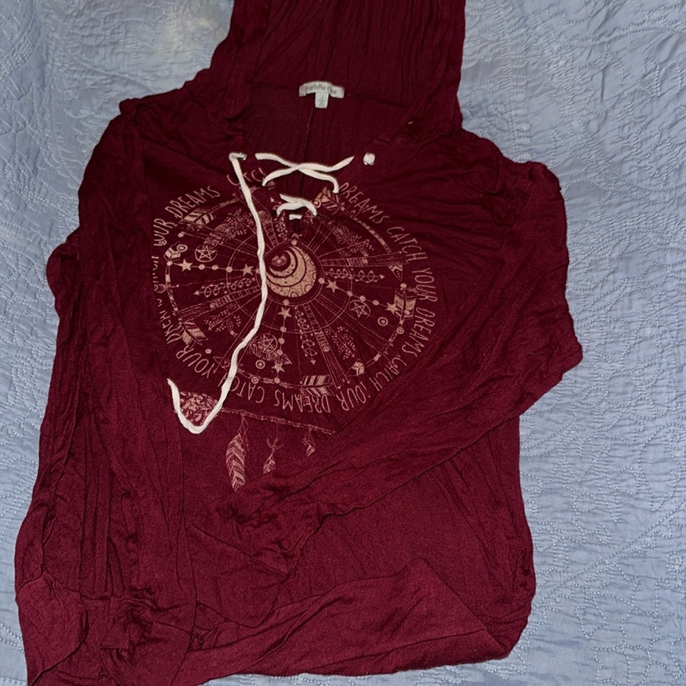 Charlotte Russe Long sleeve hooded tee